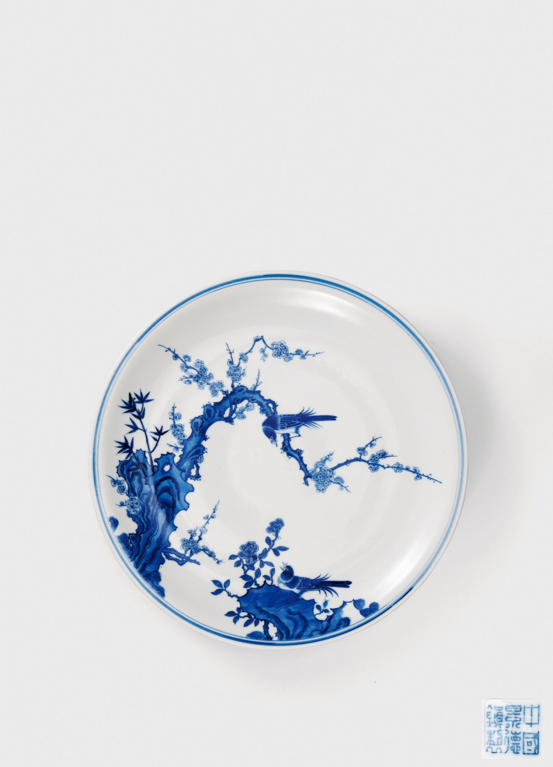 50年代·青花喜鹊登梅图盘